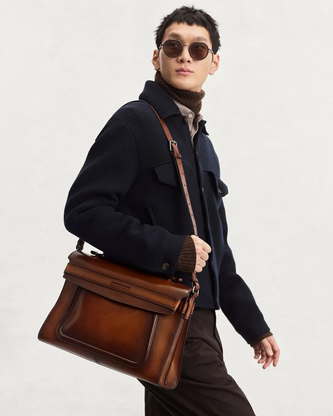 Andy Messenger Briefcase, Cacao Intenso, hi-res