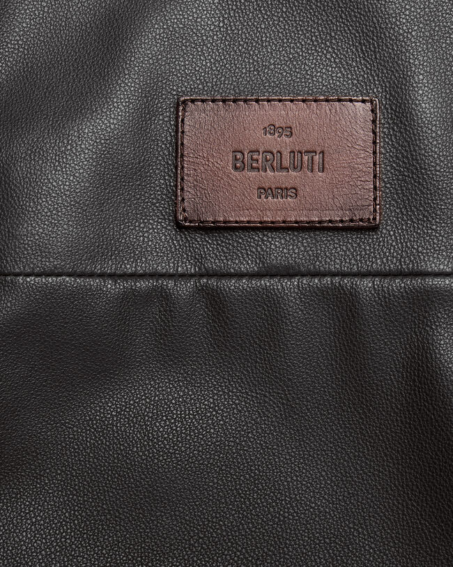 Blouson &agrave; Capuche en Cuir Fly Ultral&eacute;ger, Noir, hi-res