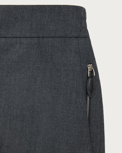 Alessio Trousers with Leather Zip-puller, Dark Lead & Mysterious Grey, hi-res