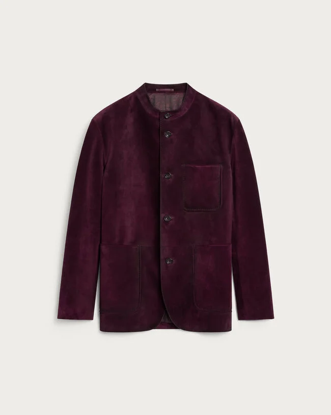 Patina Leather Foresti&egrave;re Jacket, Purple Grape, hi-res