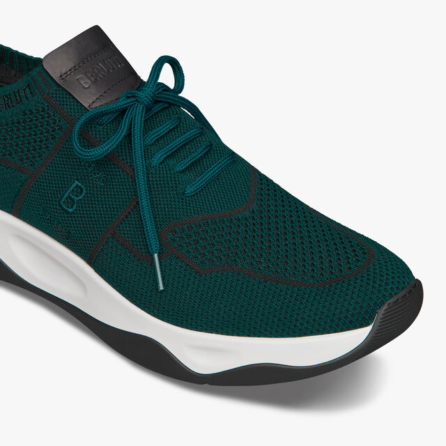 Shadow Knit And Leather Sneaker, DARK GREEN, hi-res 6