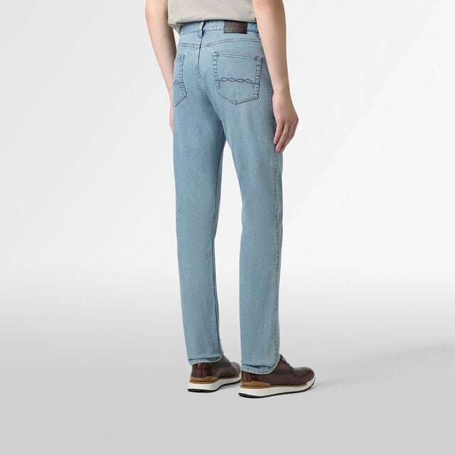 Slim Fit Denim Trousers, LIGHT BLUE, hi-res 3