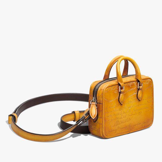 Un Jour Nano Scritto Leather Pouch, MIMOSA, hi-res 3