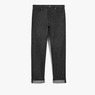 Straight Denim Pants, SPECKLED BLACK, hi-res