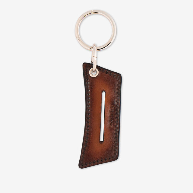 Andy Strap Scritto Leather Key Ring, CACAO INTENSO, hi-res 2