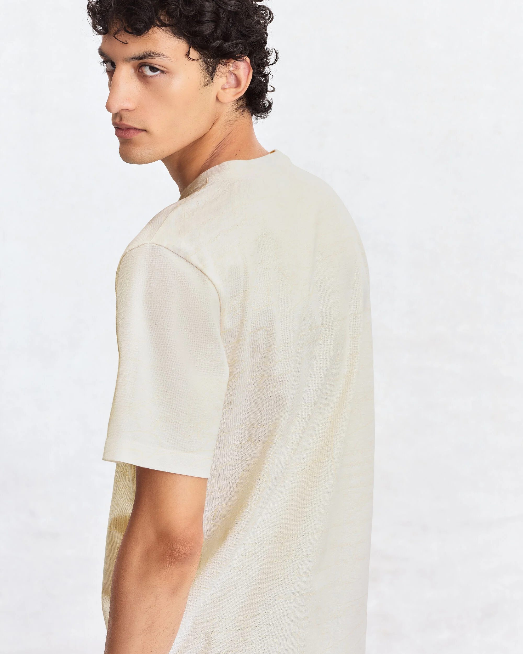 Scritto Piqu&eacute; T-shirt, Off White, hi-res