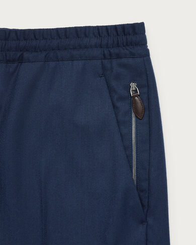 Fast Track Jogpants with Leather Zip-puller, Winter Blue & Valley Green, hi-res