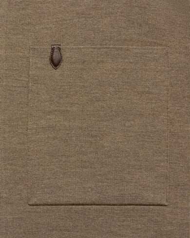 レザーディテール ニット オーバーシャツ , Bronze Melange, hi-res
