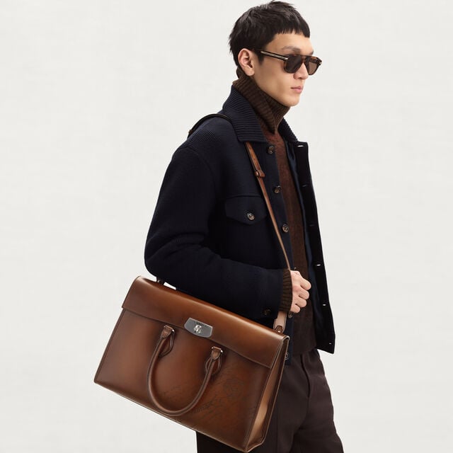 Cartable E’Mio En Cuir, CACAO INTENSO, hi-res 2