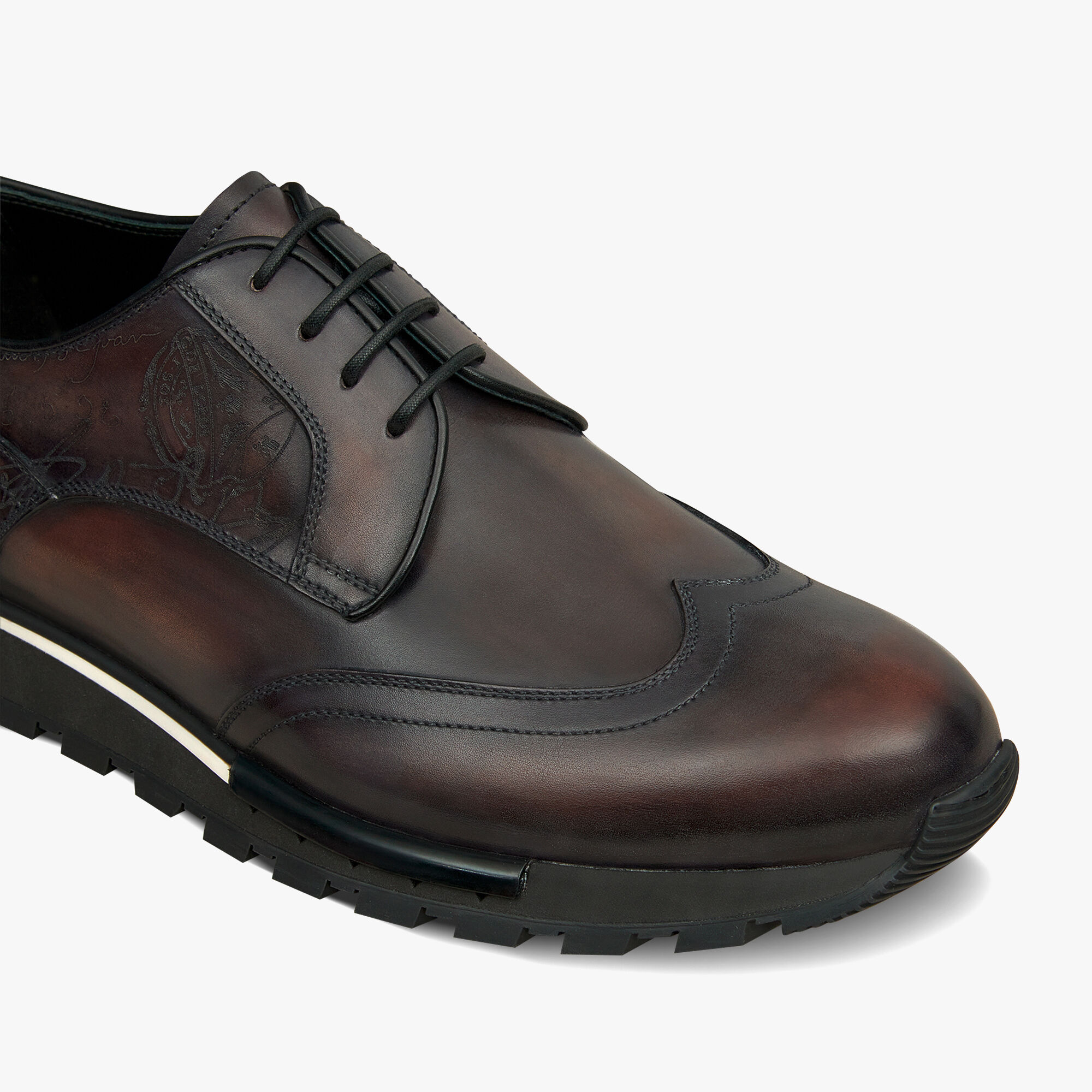 Fast Track Scritto Leather Sneaker, CHARCOAL BROWN, hi-res 6