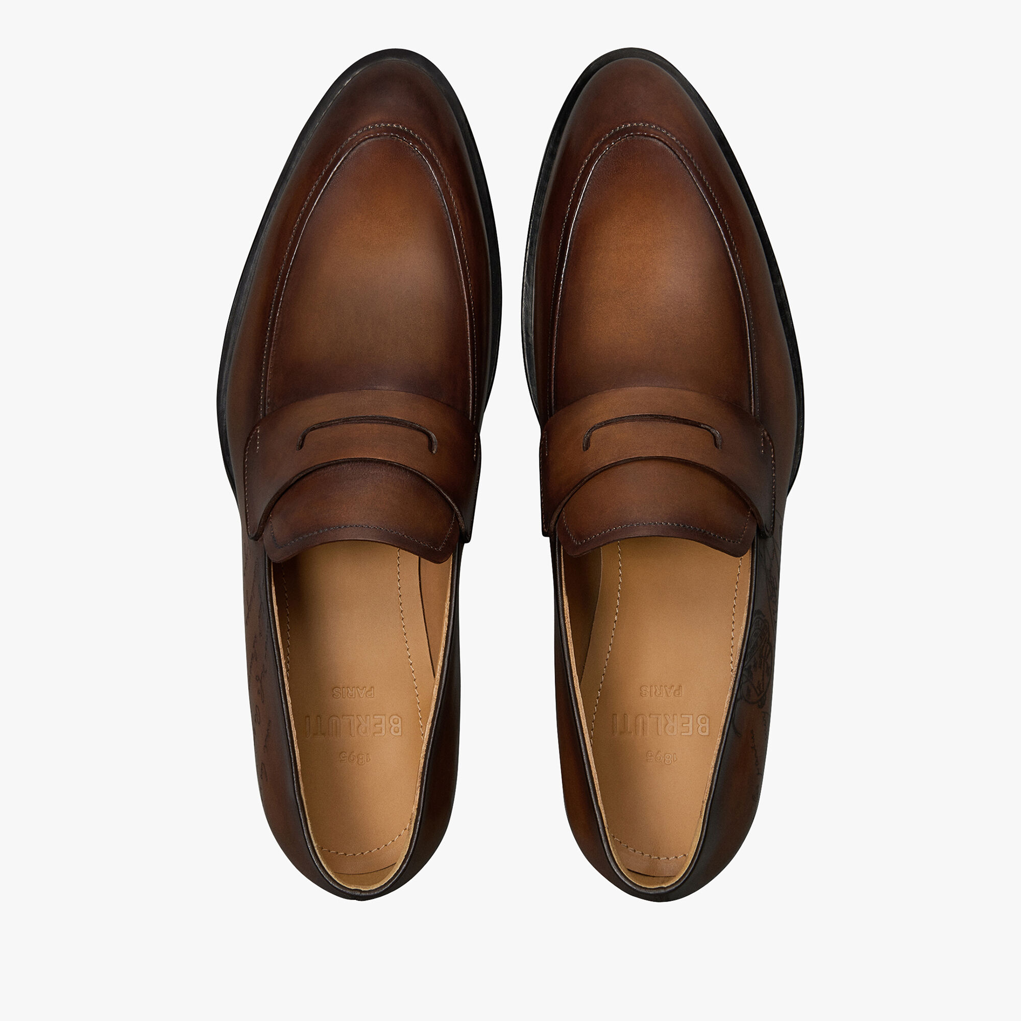 Equilibre Classic Scritto Leather Loafer, CACAO INTENSO, hi-res 3