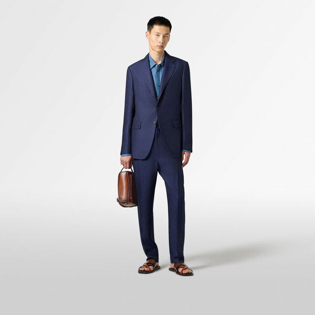 Linen Relaxed Scritto Pocket Shirt, CHAMBRAY BLUE, hi-res 5
