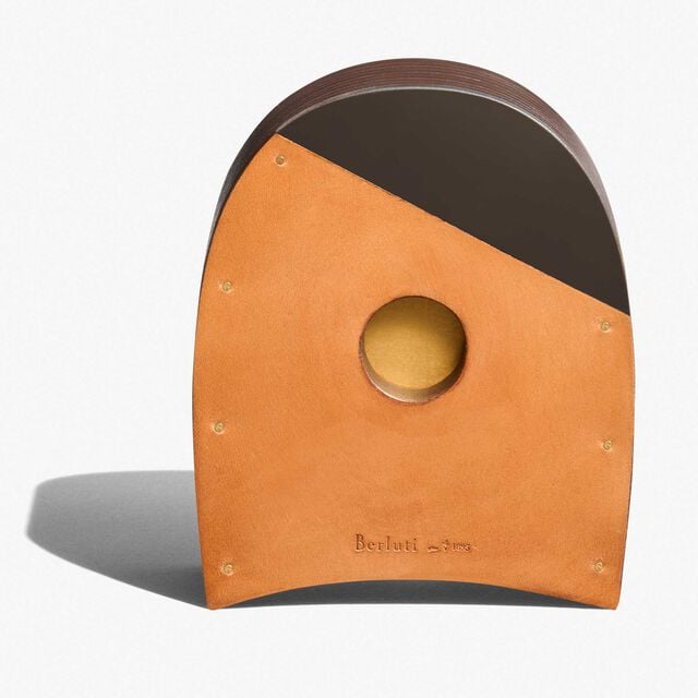 Leather and Metal Ashtray, CACAO INTENSO, hi-res 3