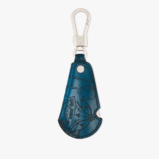 Shoehorn Scritto Leather Rotative Key Ring, OLIVE, hi-res