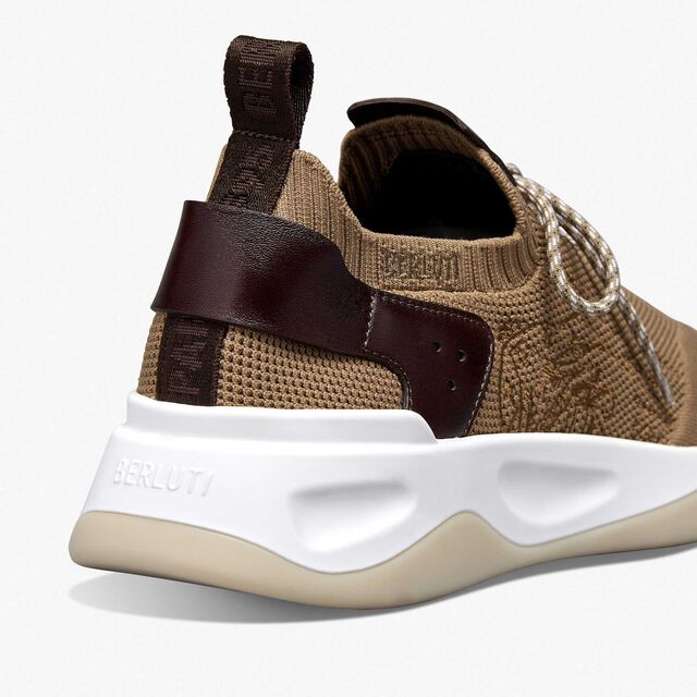 Shadow Scritto Knit And Lagoon Calf Sneaker, BEIGE, hi-res 5