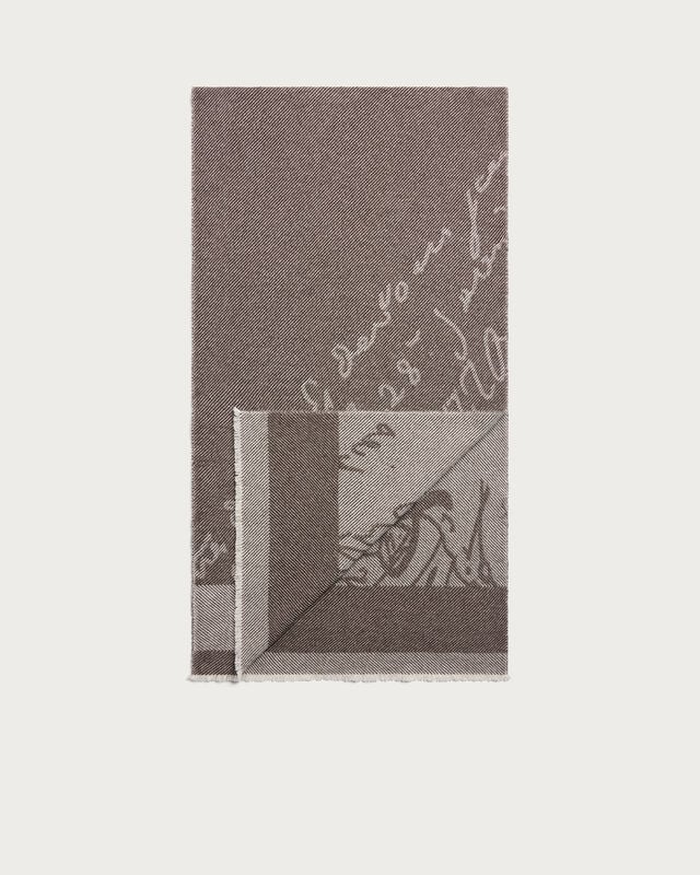 Scritto Pattern Scarf, Signature Brown, hi-res