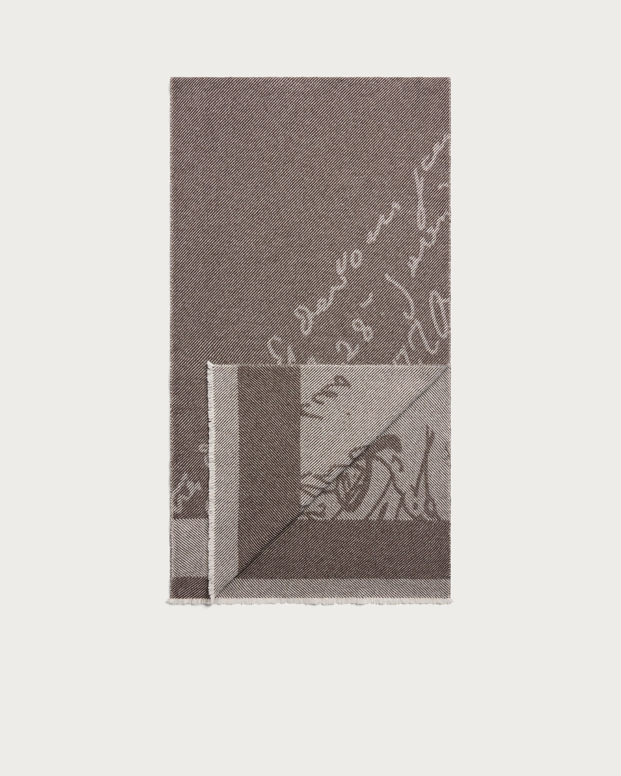 Scritto图纹围巾, Signature Brown, hi-res