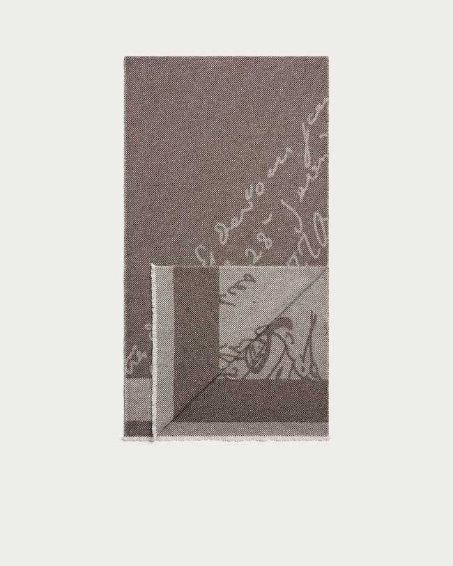 Scritto图纹围巾, Signature Brown, hi-res