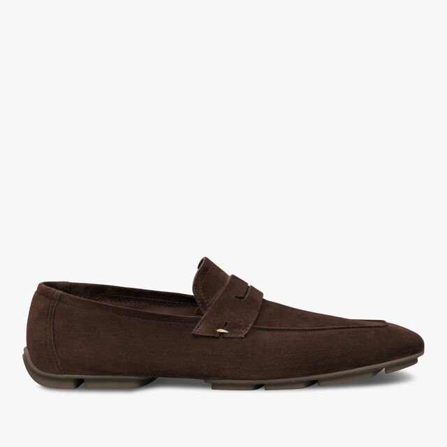 Lorenzo Drive Camoscio Leather Loafer, PEPPER, hi-res 1
