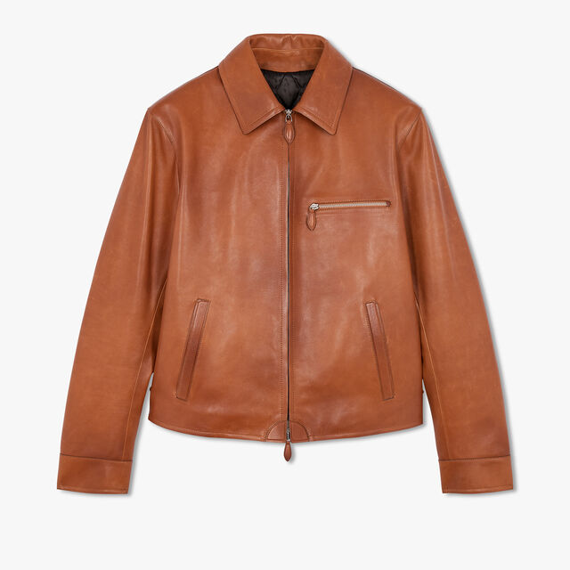 Patina Leather Blouson, COGNAC, hi-res 1