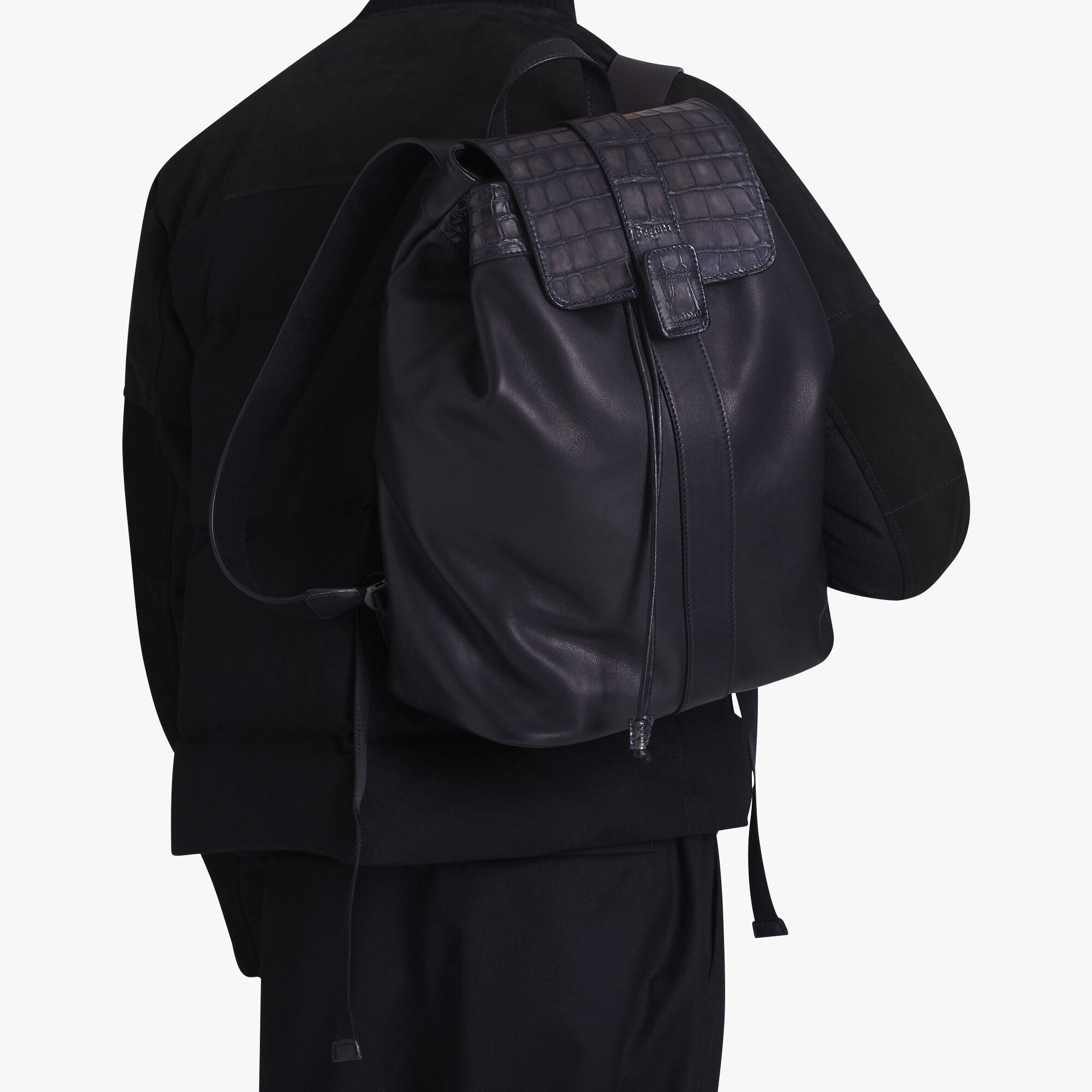 alligator leather backpack
