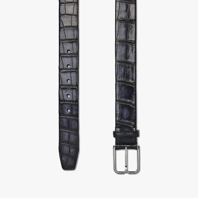 Essence Alligator Leather Belt - 35 mm, NERO BLU, hi-res 2
