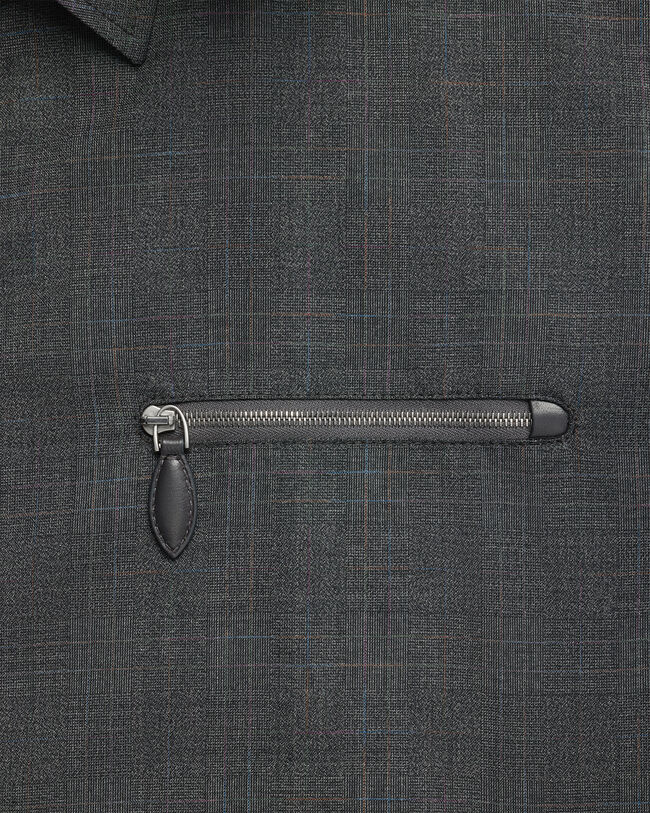 Un Jour Overshirt with Leather Zip-Pullers, Carbon Grey, hi-res