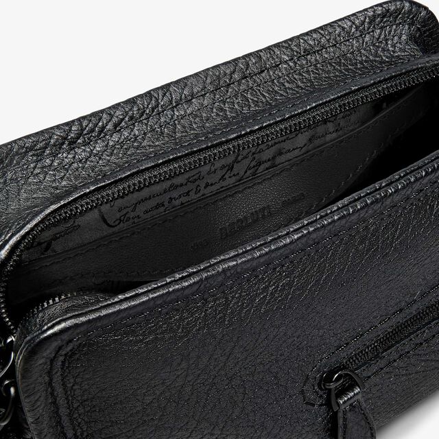 Journalier Xs Leather Messenger, DEEP BLACK, hi-res 6