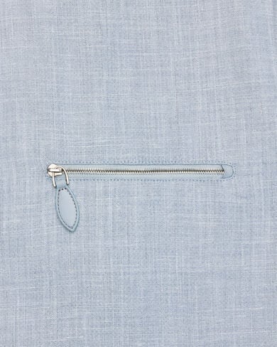 Un Jour Overshirt with Leather Zip-Pullers, Cloudy Blue & Steel Blue & Cloudy Blue, hi-res
