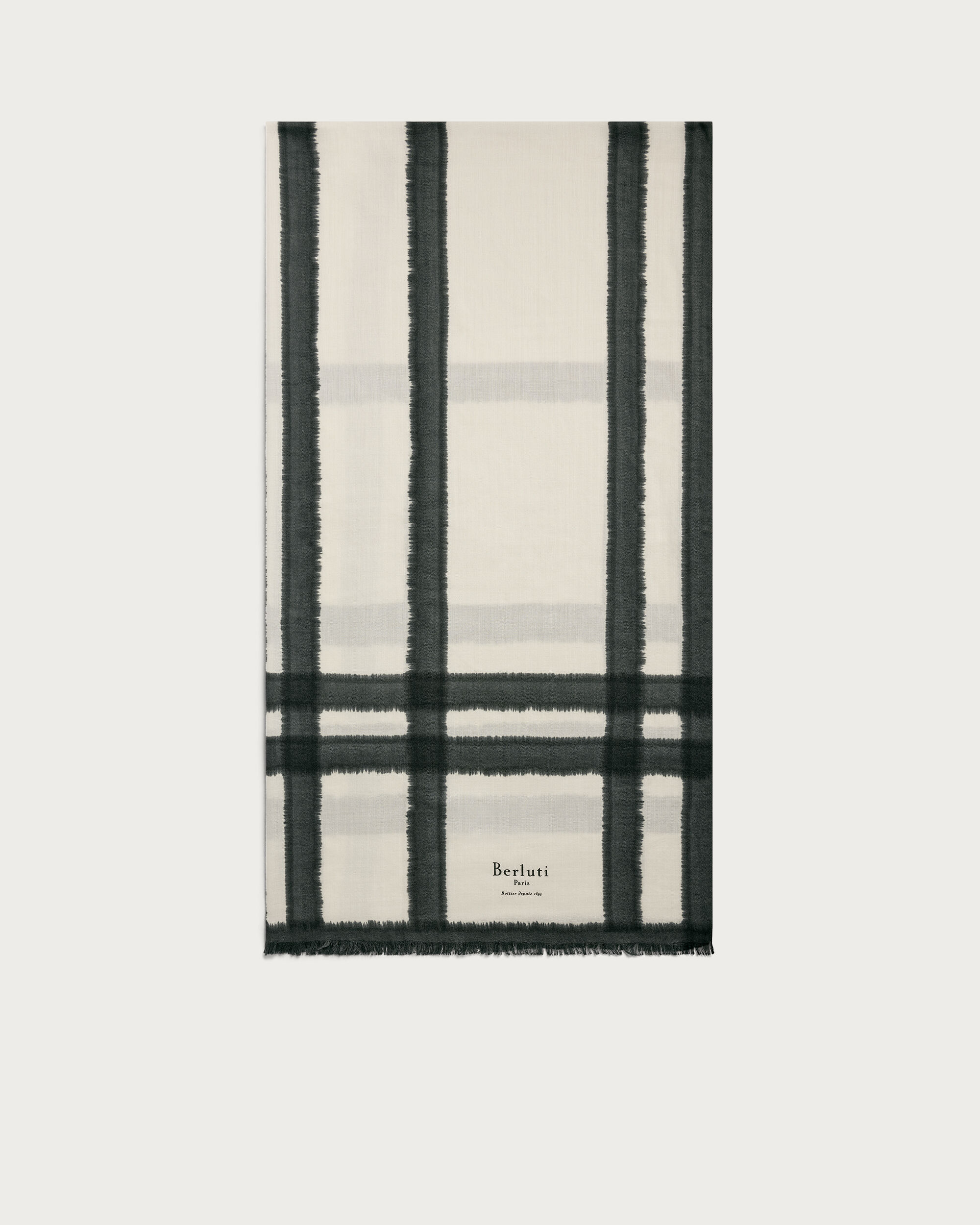 Patina Checks Scarf, Blue Smoke, hi-res