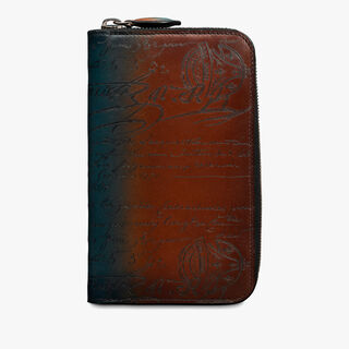 Itauba Scritto Leather Long Zipped Wallet, CLOUDY CACAO, hi-res