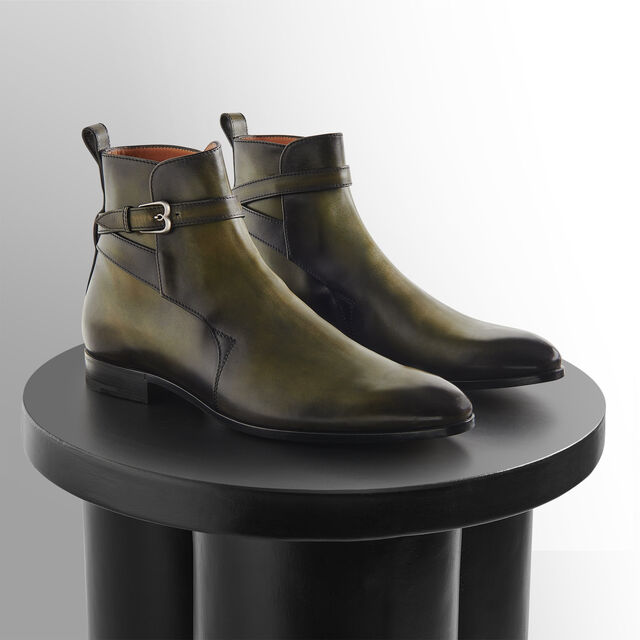 B Volute Leather Boot, NERO CAVIAR, hi-res 8