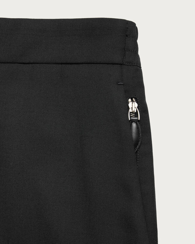 Pantalon Alessio avec Tirette de zip en Cuir, Black & Night Blue, hi-res