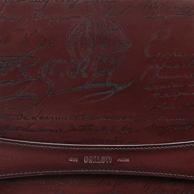 Tersio Scritto Leather Pouch, LEGNO BRUCIATO, hi-res 5
