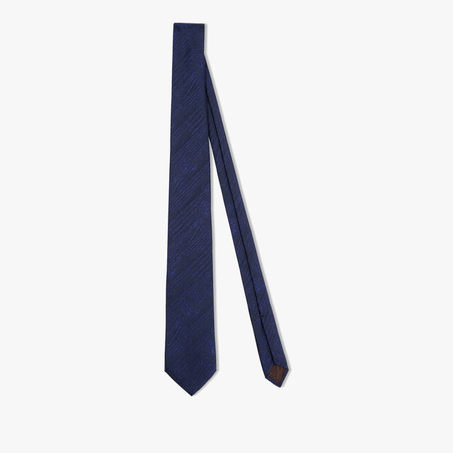 Silk Scritto Tie, COLD NIGHT BLUE, hi-res 1