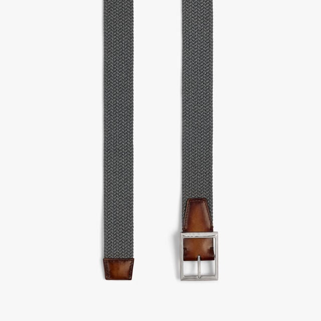 Classic Braided Fabric 35 mm Belt, GREY, hi-res 2