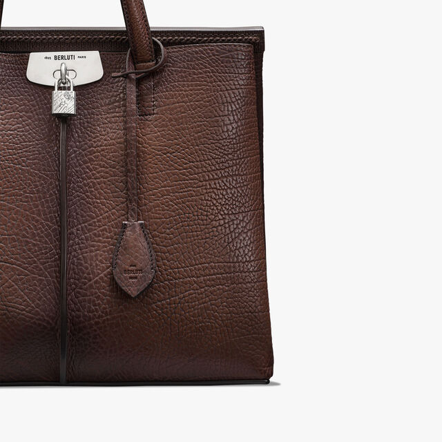 Luti 38 Leather Tote Bag, DARK BROWN, hi-res 5
