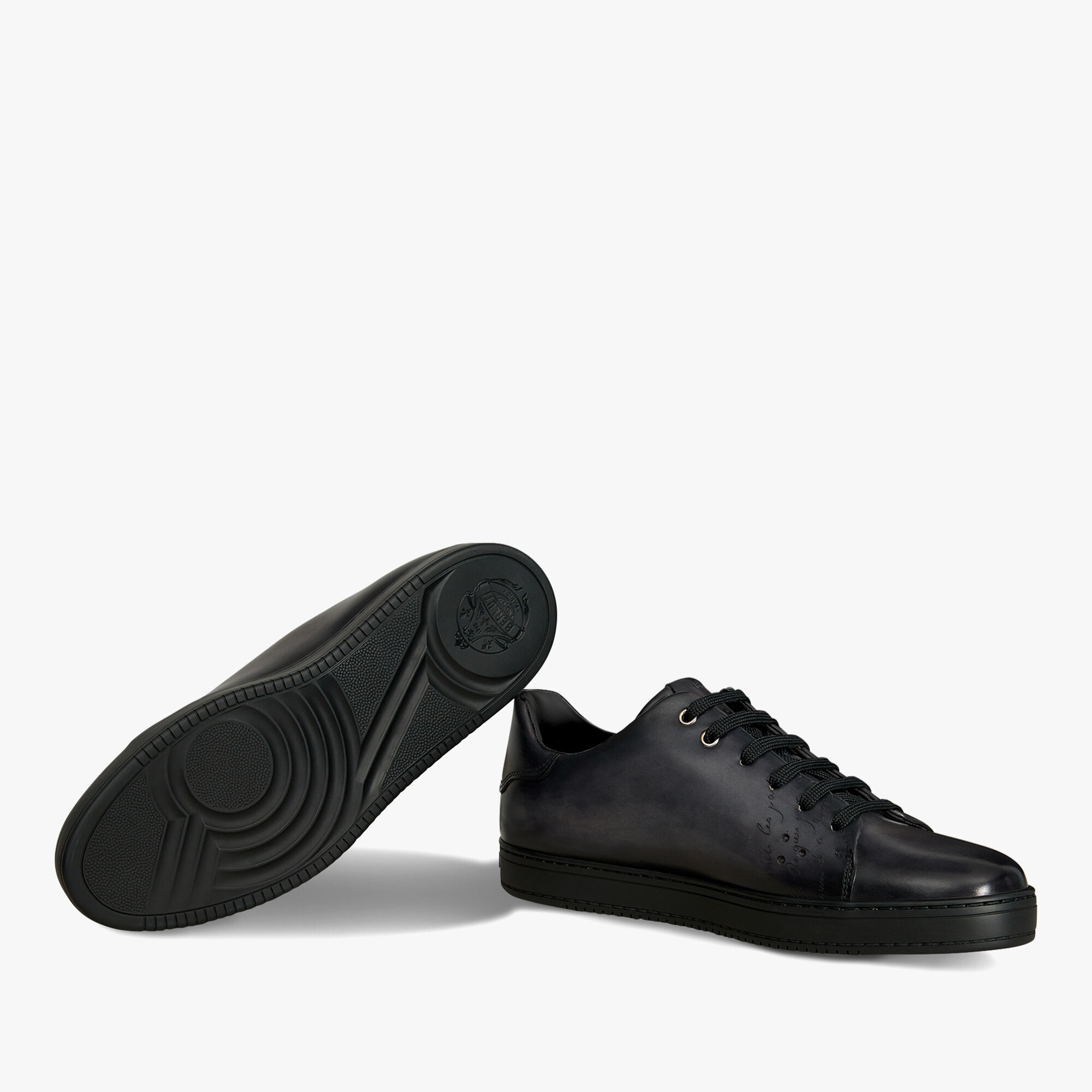 Playtime Scritto Leather Sneaker, NERO GRIGIO, hi-res 4