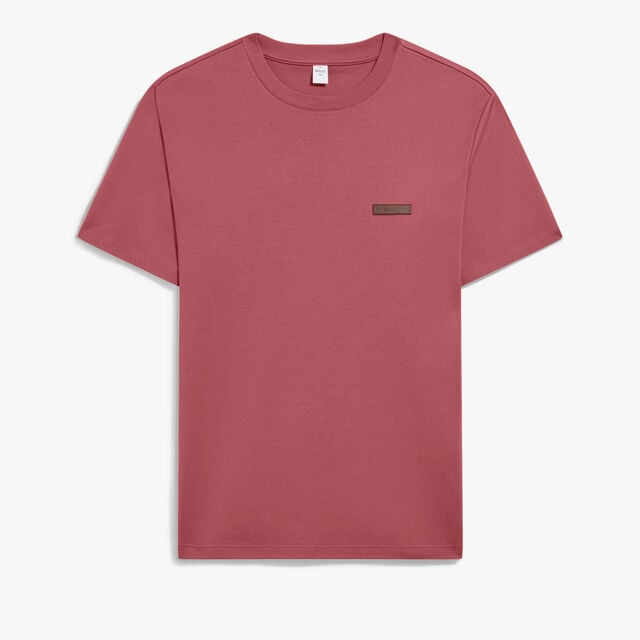 Leather Tab T-shirt, ROSEWOOD, hi-res 1