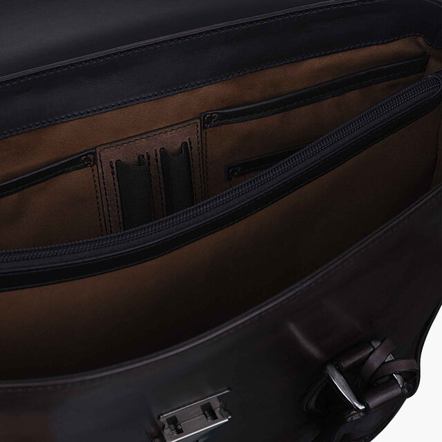 E'Mio Scritto Leather Briefcase, EBANO, hi-res 8