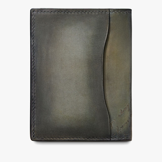 Jagua Scritto Leather Card Holder, ELEPHANT GREY, hi-res 2