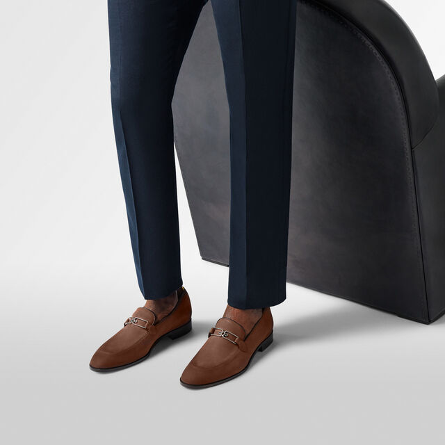 Mocassin B Volute En Cuir Nubuck, MARRONE CASTAGNA, hi-res 7
