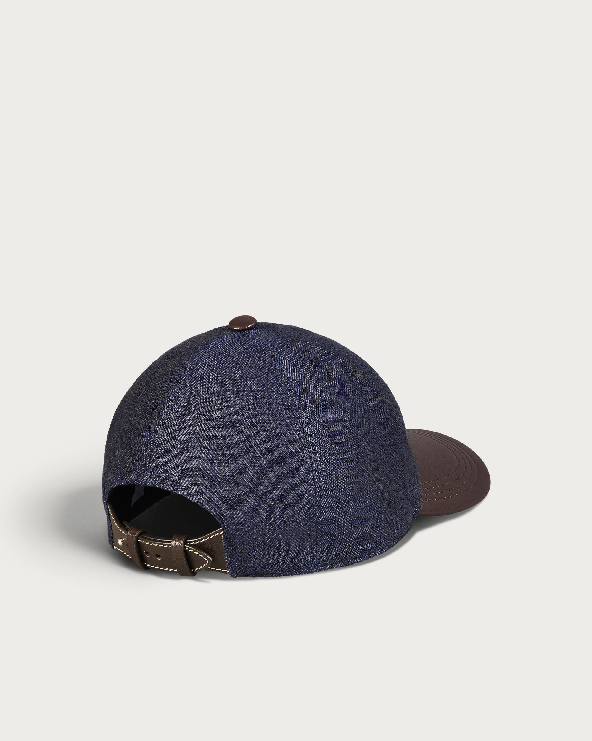 Baseball Cap with Leather Visor, Shades Of Blue, hi-res