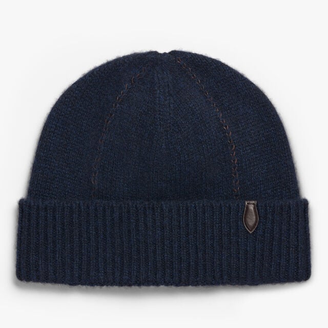 Leather Braiding Beanie, COLD NIGHT BLUE, hi-res 1