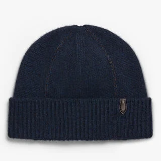 Leather Braiding Beanie, COLD NIGHT BLUE, hi-res