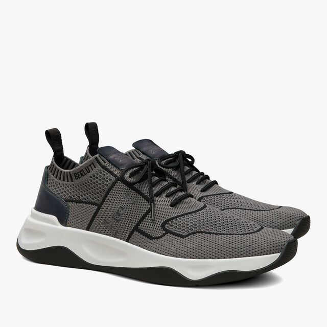 Shadow Knit And Leather Sneaker, GREY, hi-res 2