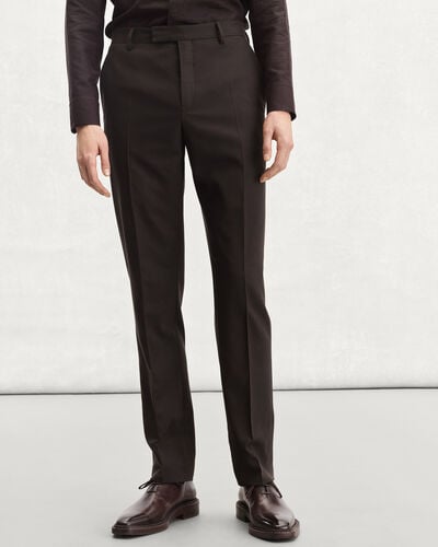 Alessandro Trousers with Leather Detail, Earth Brown, hi-res