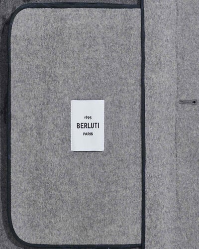 Double Face Coat, Grey & Internal Giant Scritto, hi-res