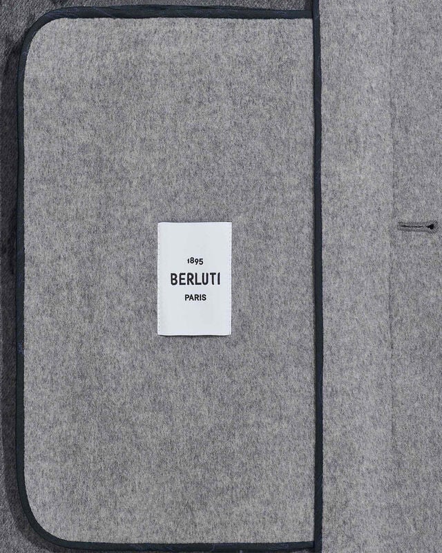 Double Face Coat, Grey & Internal Giant Scritto, hi-res