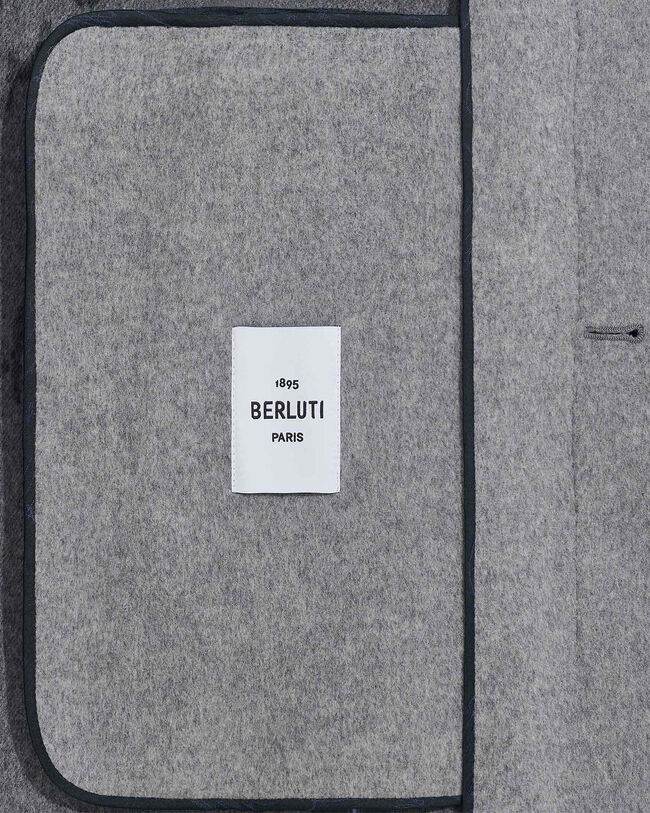 Double Face Coat, Grey & Internal Giant Scritto, hi-res